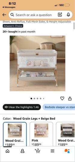 NEW Baby Bassinet with Storage Shelf