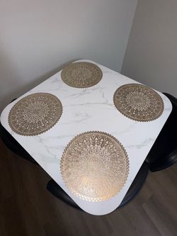 Marble dining table with chairs included