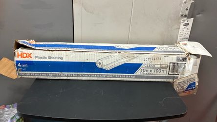 HDX 4 Mil Clear Plastic Sheeting 10ft x 100ft