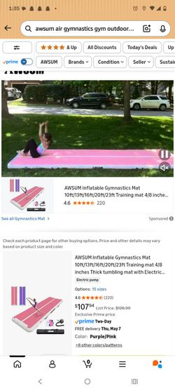 Inflatable gymnastics mat