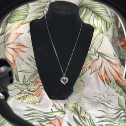 Heart Shaped Necklaces Reversible Pendant 