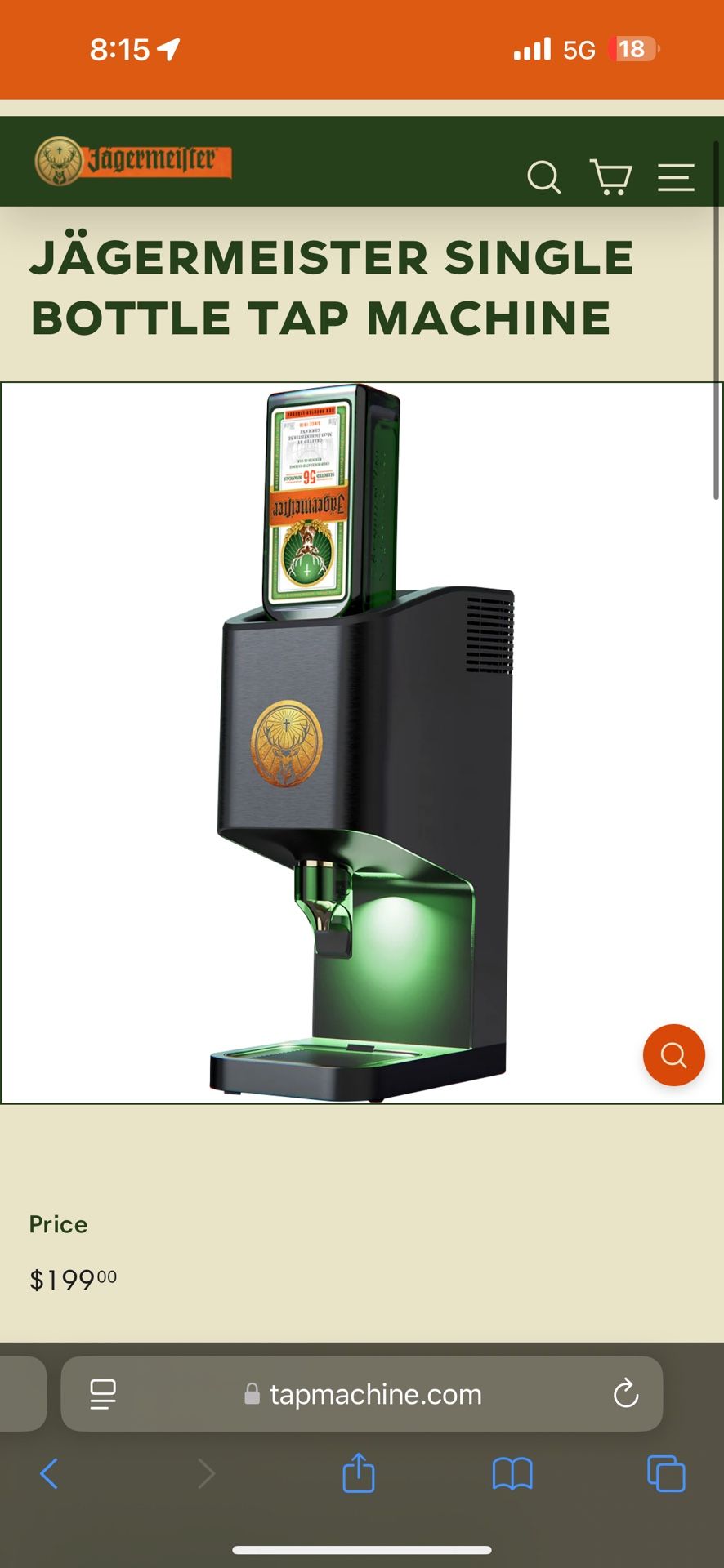JÄGERMEISTER SINGLE BOTTLE TAP MACHINE – Barely Used