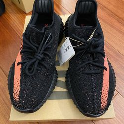Brand New Yeezy Boost 350 V2 Adidas Shoes Black Red Size 5.5  