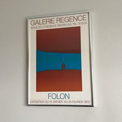 Vintage Jean-Michel Folon Art Exhibition Framed Poster
