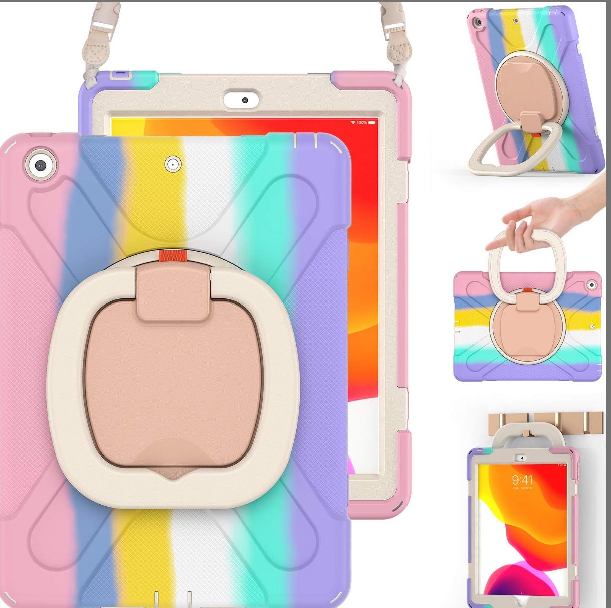 BRAECN Kids Case For IPad 9th 8th 7th Generation 10.2 2021 2020 2019, Shockproof Silicone Case With Screen Protector, Pencil/Pencil Cap Holder, Should