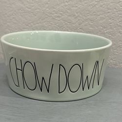 $10……New Rae Dunn large sz 8” diameter & and 3.5” deep CHOW DOWN dog bowl-Color is mint green.  Please pickup in the area of 36th Ave and Pinnacle pea