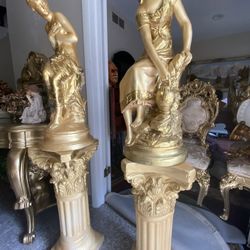 Very  Gorgeous 2 Statues With  Stand for both