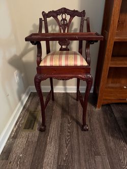 Antique Chippendale Style Mahogany High Chair