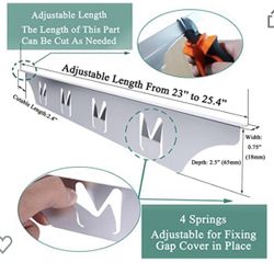 Cover padding for stove countertop, range molding kit, aluminum does not melt like silicone, for a space of 1/32 to 5/8 inches, adjustable length from