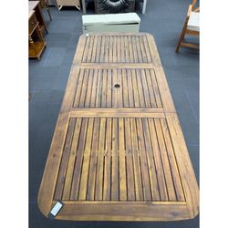 Acacia Wood Outdoor Patio Butterfly Dining Table, Dark Brown