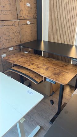 55” Brown Brand New Standing Desk + Keyboard Support