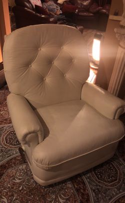 White leather recliner