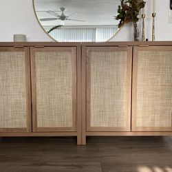 Sicotas Rattan Buffet Cabinets (2) and End Tables (2)