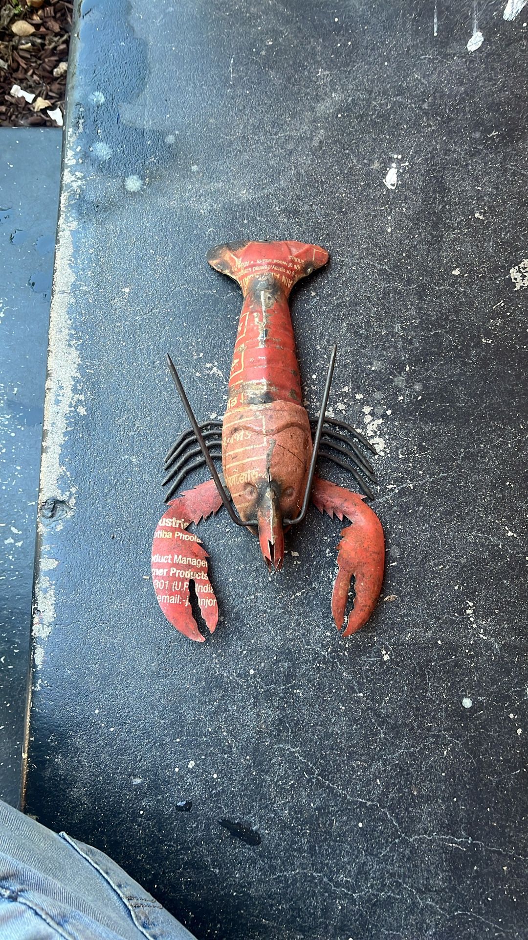 Reclaimed/recycled Metal Lobster Sculpture