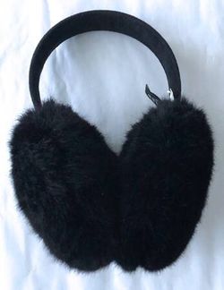 new J Crew Toscana shearling earmuffs black
