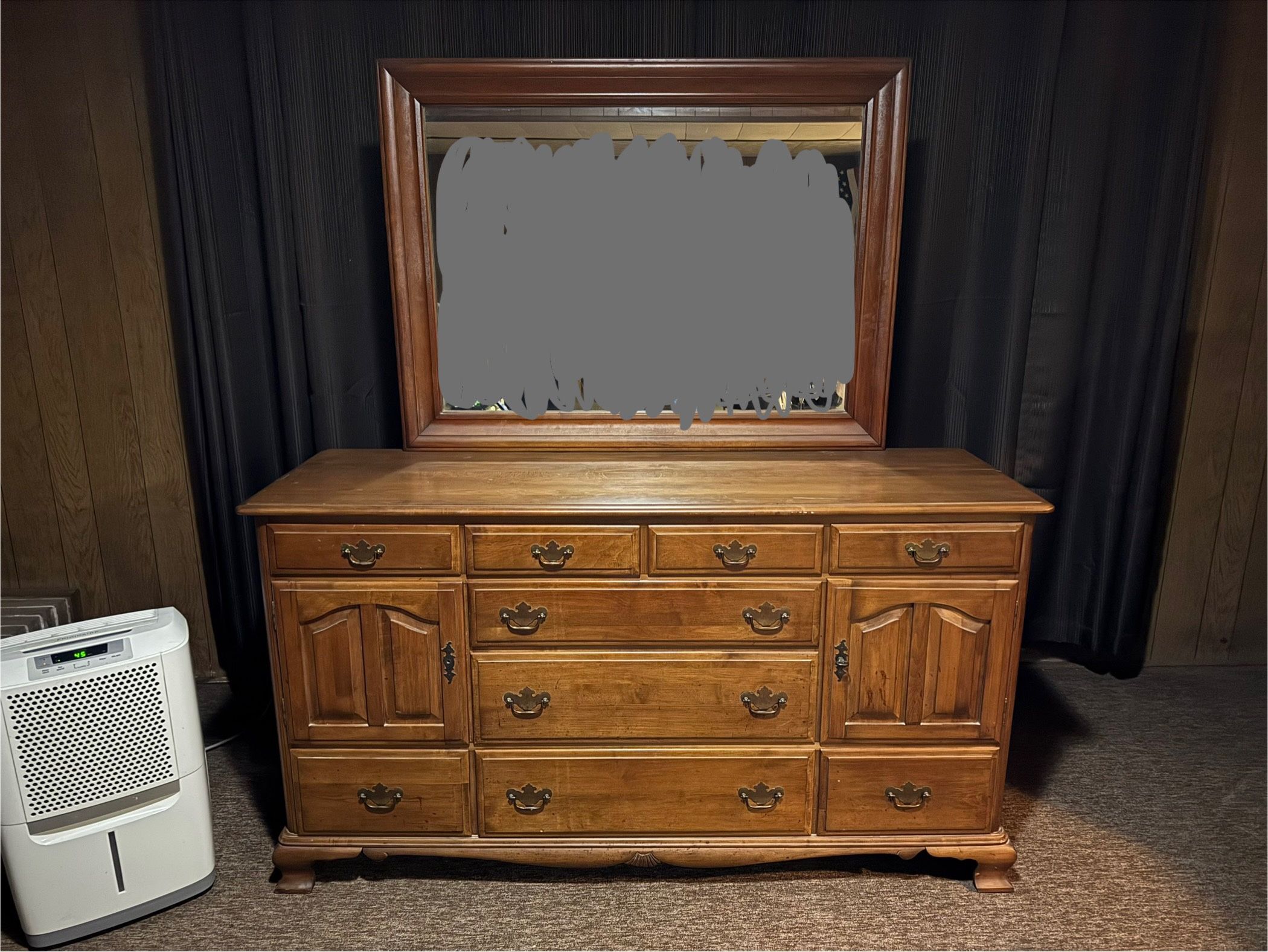 Kling Colonial Solid Maple Bureau With Mirror