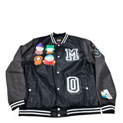 South Park x Members Only Black Bomber Varsity Jacket Size X-Large NWT