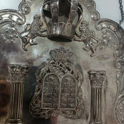 Antique Sterling Silver Torah Shield Breastplate Judaica