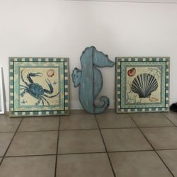 Nautical Wall Decor& The White One Is A Wall Hanging Of Starfish Inside Glass