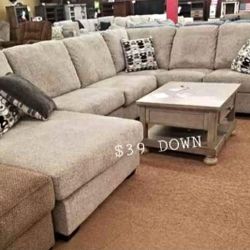 3 Pieces Sectional Financing Available By ASHLEY 🚚