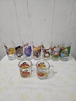 1977 Macdonald's Glasses & 1978 Garfield Cups All For $80