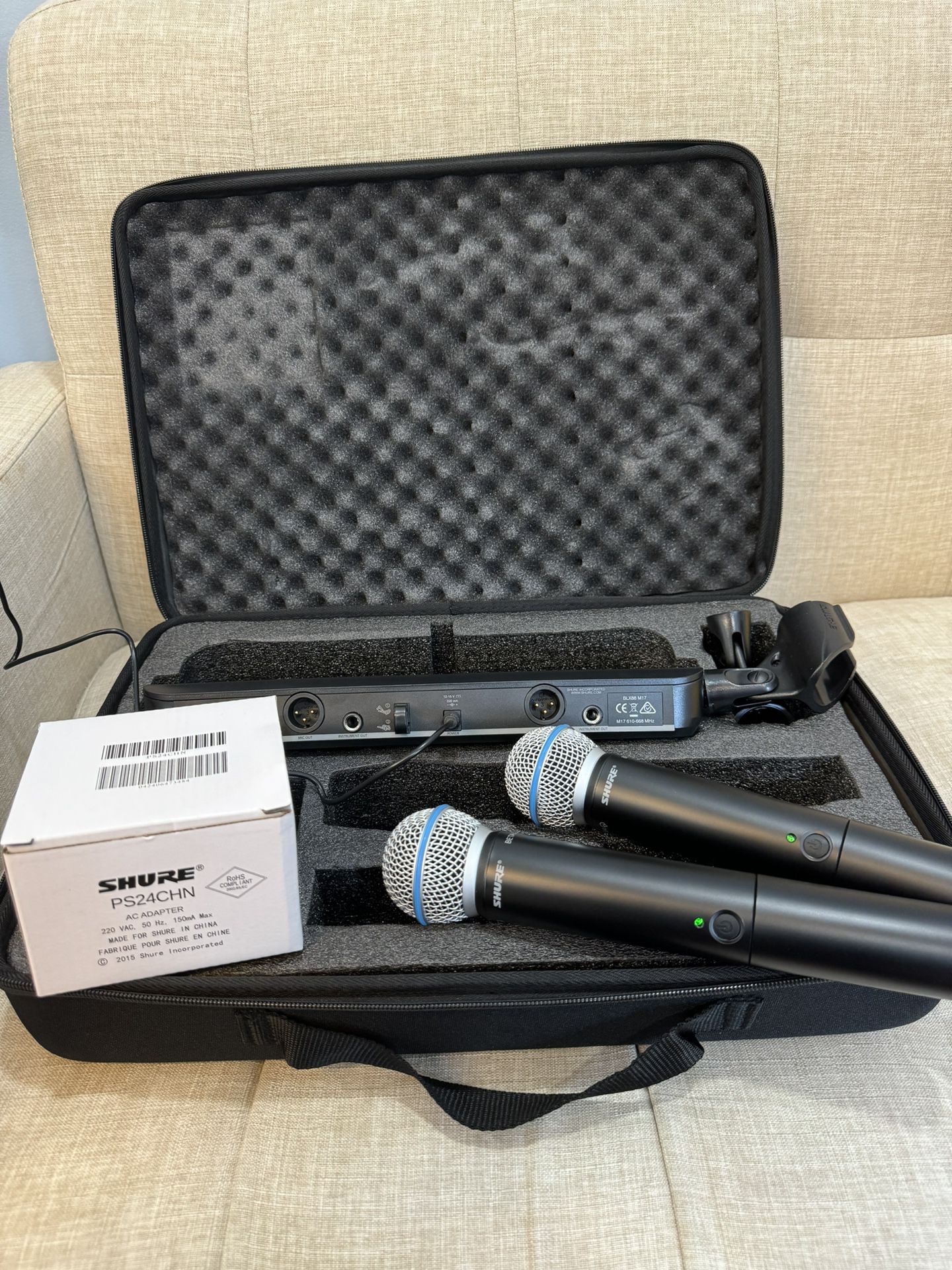 Shure BLX288 system microphone wireless beta58 