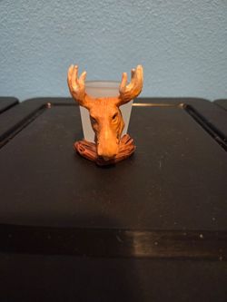 Vintage Frosted Moose Head Shot Glass – 3D Moose Souvenir Shot Glass Cabin Lodge Decor