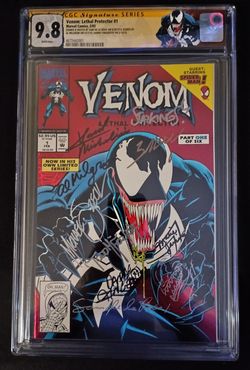 Venom: Lethal Protector #1 comic book, CGC SS 9.8 W pages Custom Label signed by McFarlane +8 others