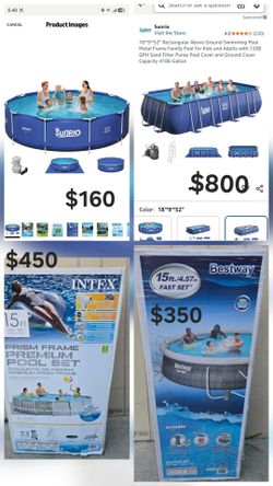 SWIMMING POOL DIFFERENT SIZE AND PRICES