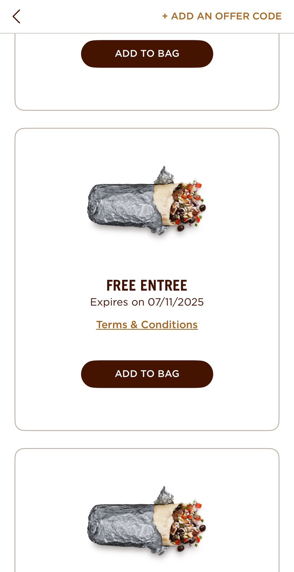 Chipotle Free Double Meat with Guac
