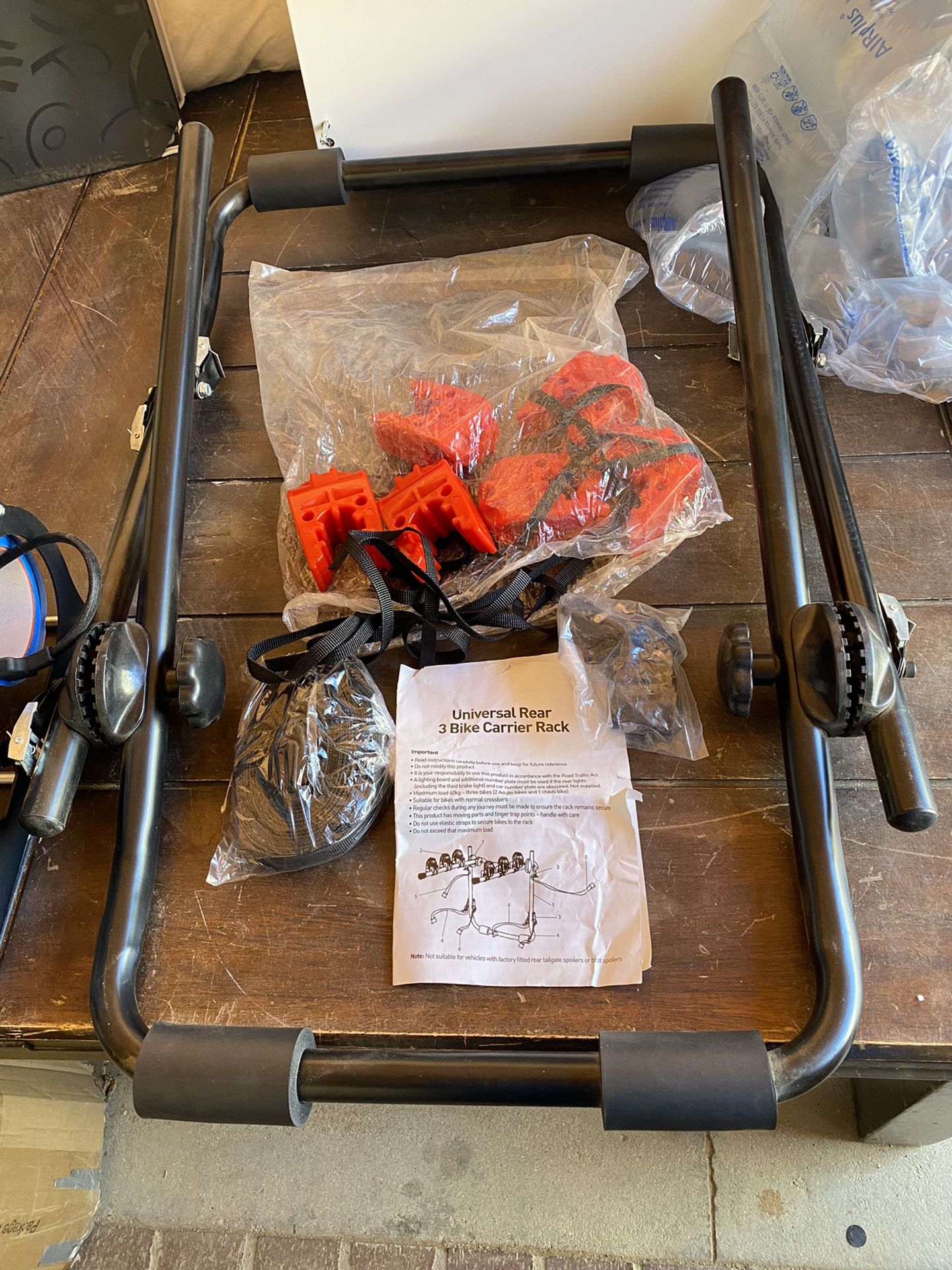 3 Bike Car Universal Carrier Rack Bicycle Trunk Rear Racks 3 Points Adjustment