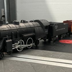 Steam Locomotive #21160  4-4-2, Vintage American Flyer & Northern Pacific Freezer Box Cart, Electric Model Train