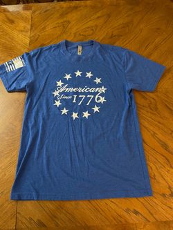 Next Level - American Since 1776 - Blue and White -  Medium Sized  - T-Shirt