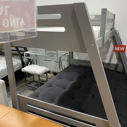 Amazing Grey White or Black Bunk Bed Deal Twin Over Full New With drawers.  Was $799 