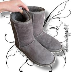 Grey UGG Boots with a Cozy Feel - Size 7 WMNS