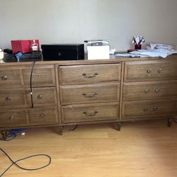 Brown Wood 9 Drawer Dresser