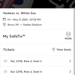 2 Yankee Tickets May 17