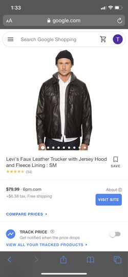 Levi’s leather hooded jacket