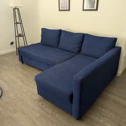 Navy Blue Sectional Couch | Sofabed | Storage