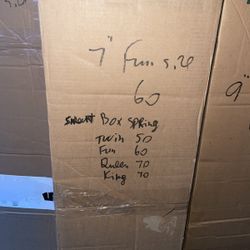 New Box Springs Twin Size - $50, Full - 60, Queen - 70, King -70