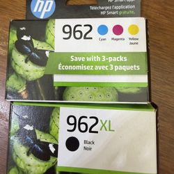 Brand New HP 962  Three Color Pack & 962 XL Black HP Ink 