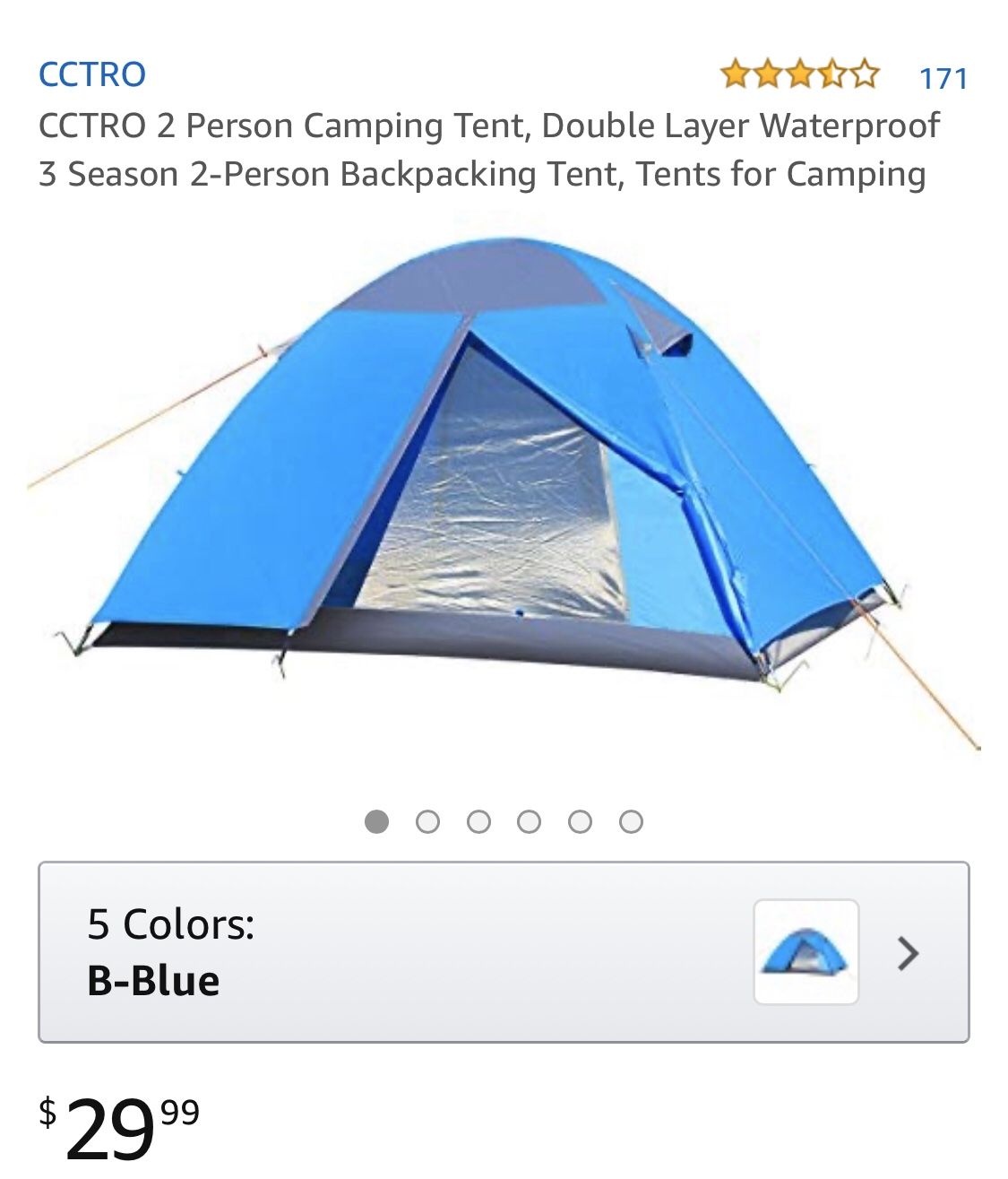 Cctro 2 person camping tents, double layer waterproof 3 season 2 person backpacking tents , tents for camping and hiking - brand new