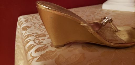 Rhinestone wedge shoes size 7