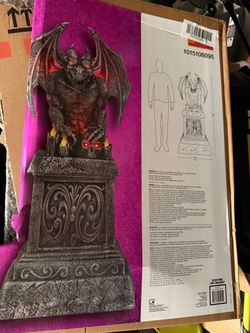 5.5 FT Grave & Bones LED Gargoyle Retail $129, our price $99 • 5.5 ft. Grave & Bones LED Gargoyle features red LED lights • Red illuminated eyes,