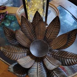 Vintage Palm Leaf Candle Holder