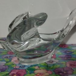 VINTAGE CRYSTAL DOVE CANDY DISH - JEWELRY DISH - ASHTRAY 8"×7" - C200