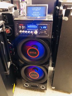 Equipo con dos bocinas 10" Recargable y tableta // Portable Speaker with two 10" woofer And tablet