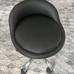 Adjustable Height Hydraulic Rolling Swivel Salon Stool Chair  with Backrest Wheels, Black