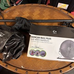 Champya “Exercise Ball Plus Bar with Handles” set