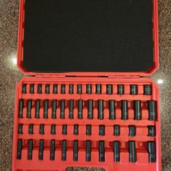 Brand new 50 pcs 1/4" square drive metric & SAE short and deep impact socket kit set